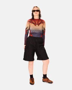 Duchesse Nylon Midi Ruffle Shorts