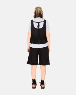 Duchesse Nylon Open Back Frill Top