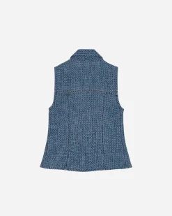 Fluffy Denim Fitted Top