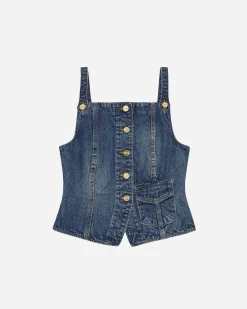 Kraftigt vasket denimtop