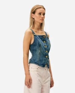 Kraftigt vasket denimtop