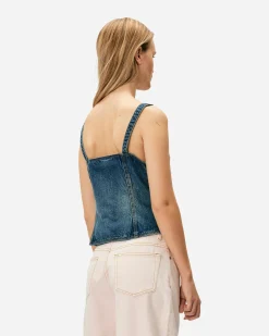 Kraftigt vasket denimtop