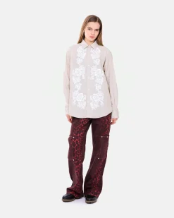 Lace Overprinted Poplin Shirt