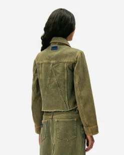 Overfarvet kraftig denimjakke